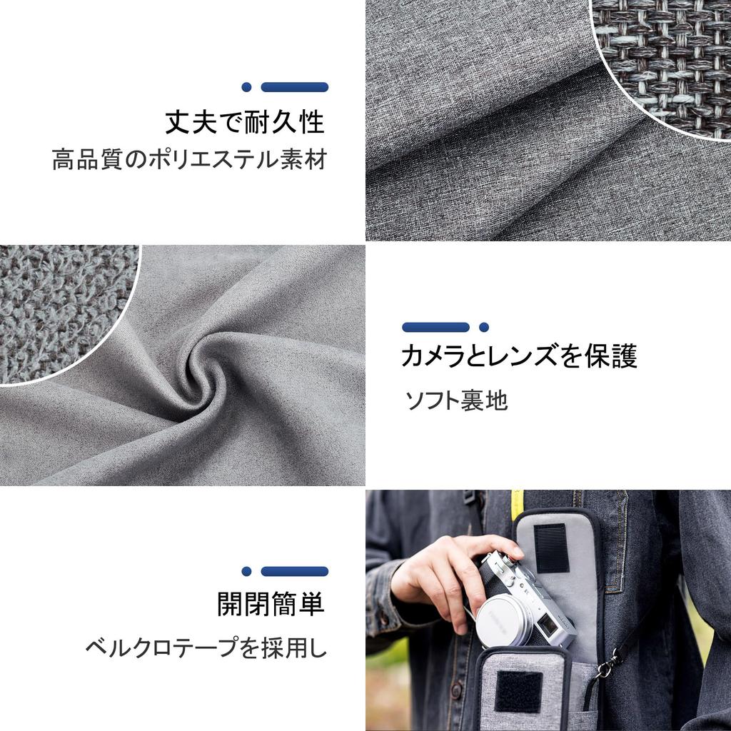 JJC Compact Camera for Fujifilm Canon PowerShot EOS Sony RX1R Nikon RICOH and Shoulder Bag with Crossbody Strap for and Outdoor Black Case/Pouch X-E5,