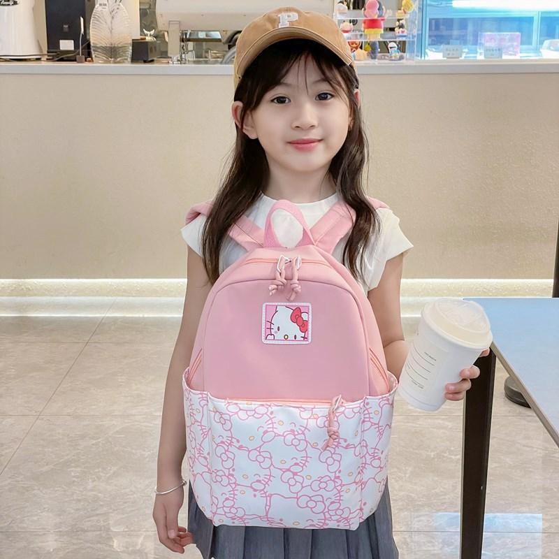 Kindergarten Primary School Students Schoolbag Cartoon Cute Foreign Contrast Color Children'S Backpack Printed Children'S Bag