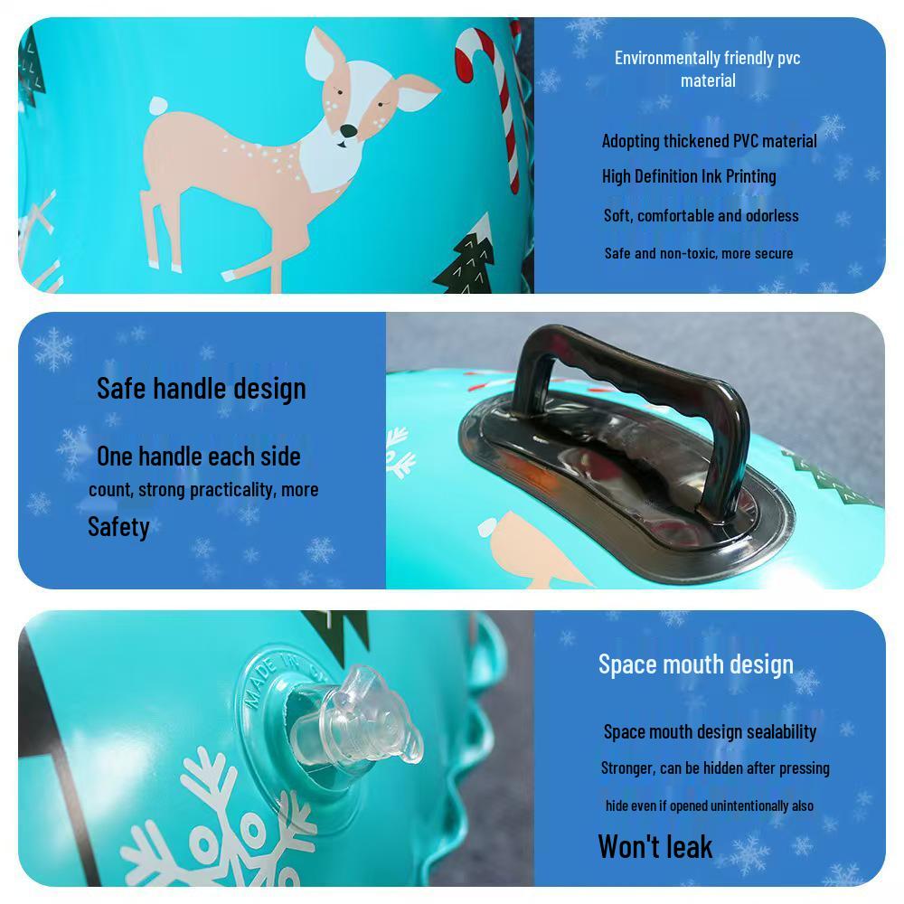 Inflatable 90cm Anti-Rollover Children's Ski Ring - Outdoor Cold-Resistant Thickened Ski Mat