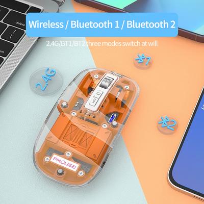 New Transparent Gaming Mouse Bluetooth Wireless Mouse with RGB Light Rechargeable Mouse for PC Gamer Notebook Laptop Accessories