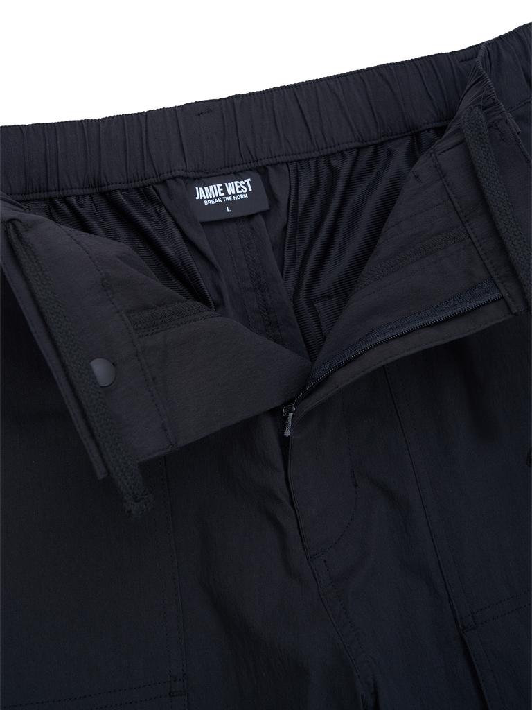 Jeimiweseuteu Detachable Fatigue Cargo Stretch Pants (Black)