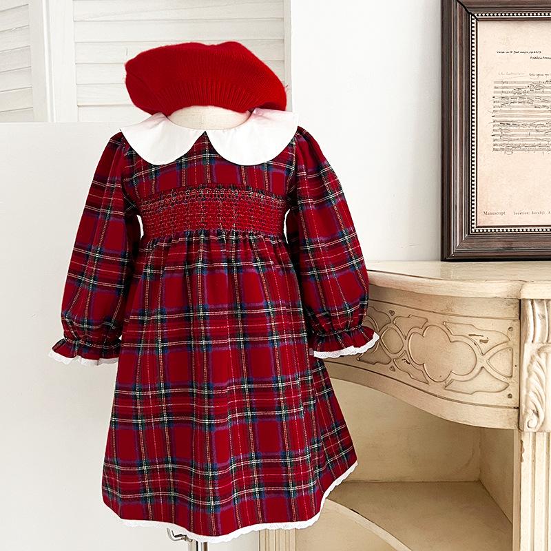 Julfestklänning med Lång Ärm och Body för Små Flickor - Vår- och Höstoutfit för Ettåringar