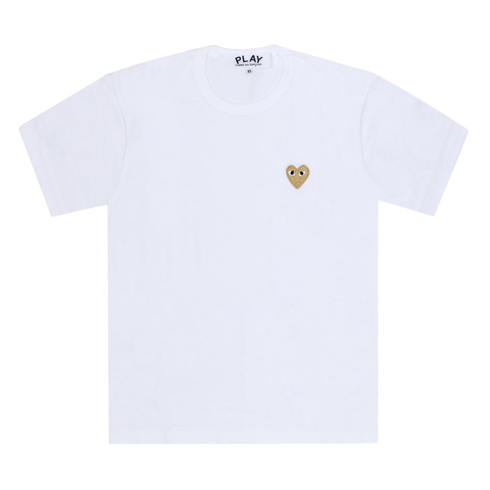 Comme Des Gar Ons Unisex ShorT Sleeve T shirT Gold hearT Appliqu Ax T216 051 AX-T216-051 4 (XS)