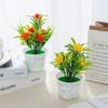 Artificial Flowers Bonsai Vase Home Decor Mini Potted Festival Wedding Decorative Ornamental Flowerpot Bathroom Windowsill Cheap