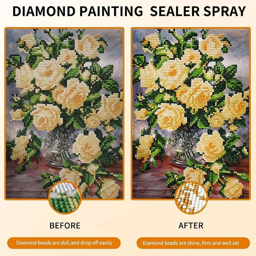 Spray Scellant pour Peinture Diamant 100ml Spray Protecteur Multiusage pour Projets Créatifs Bouteille Portable à Séchage Rapide et Finition Permanente