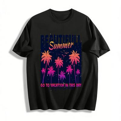 Beautiful Summer Vacation Graphic Tee Enjoy This Summer Holiday Top Pure Cotton T-shirt