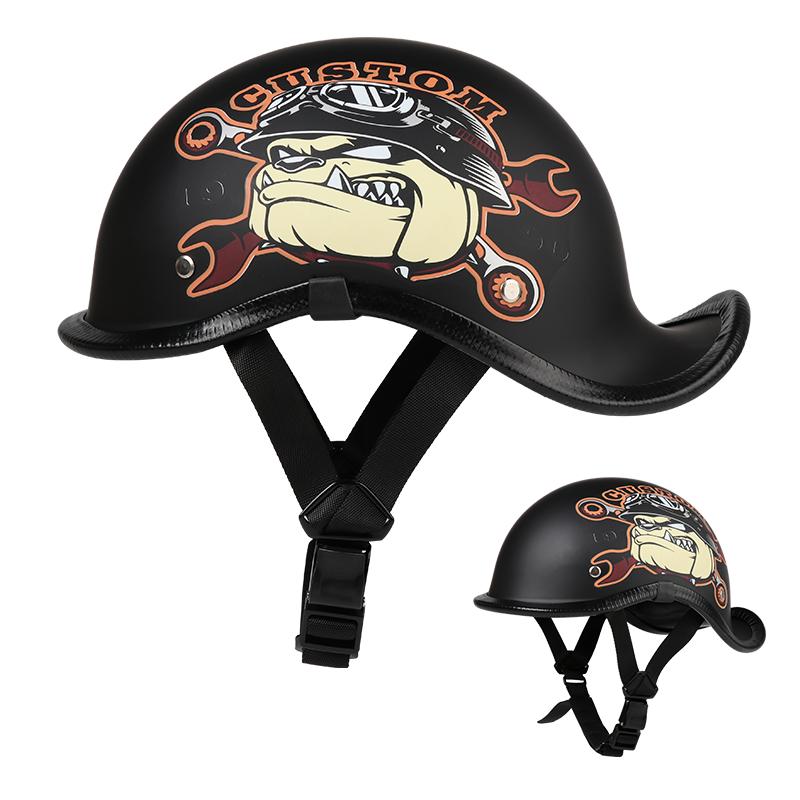 VGV Motorcycle Half Helmet Goggles Included Electric Vehicle Bike Riding Locomotive for Cruiser Retro Man Women Scooter Street