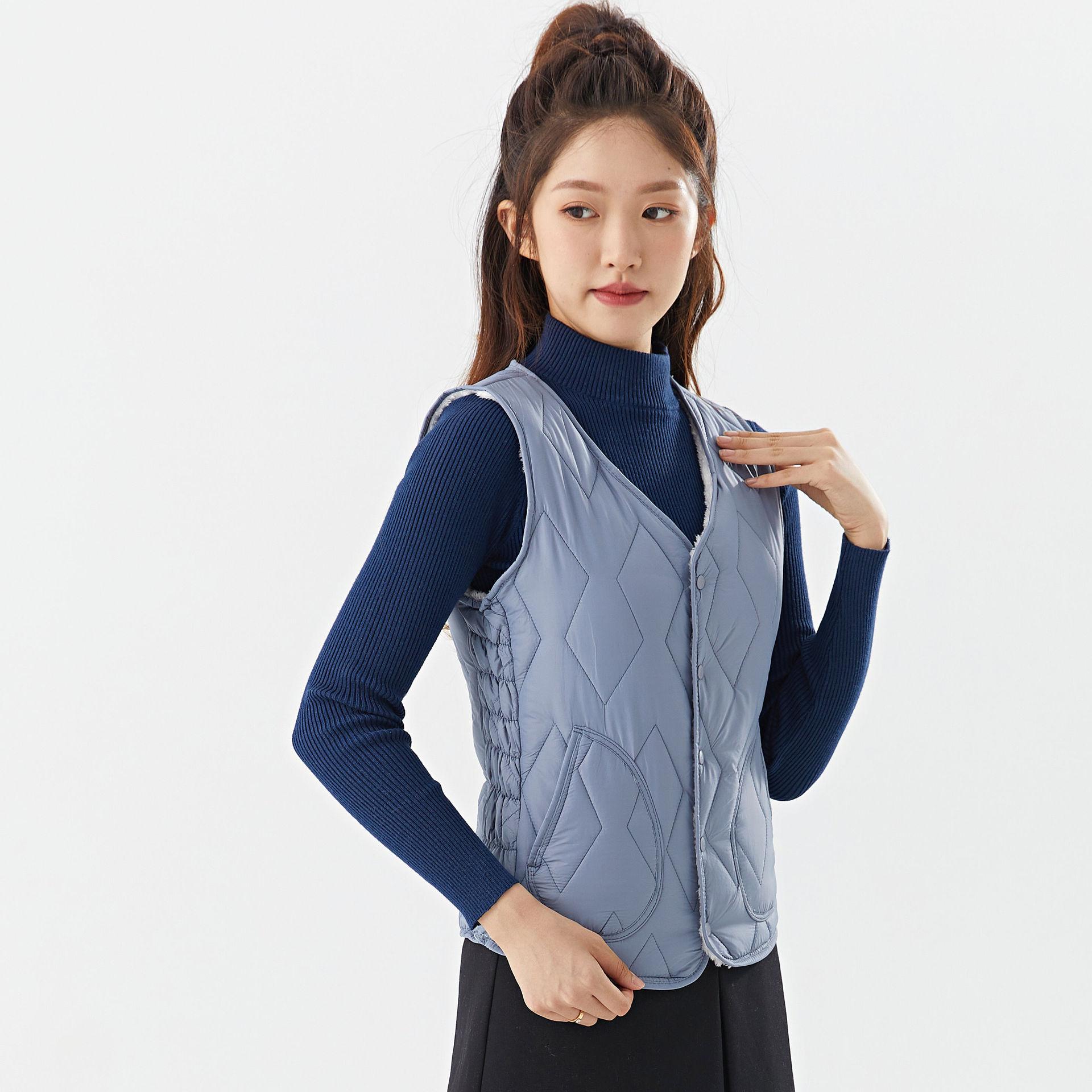 

Женский зимний пуховик с хлопковой подкладкой, теплые карманы, накладные карманы, утолщенный жилет для женщин среднего и пожилого возраста, хлопковый подклад, модный и теплый 5XL