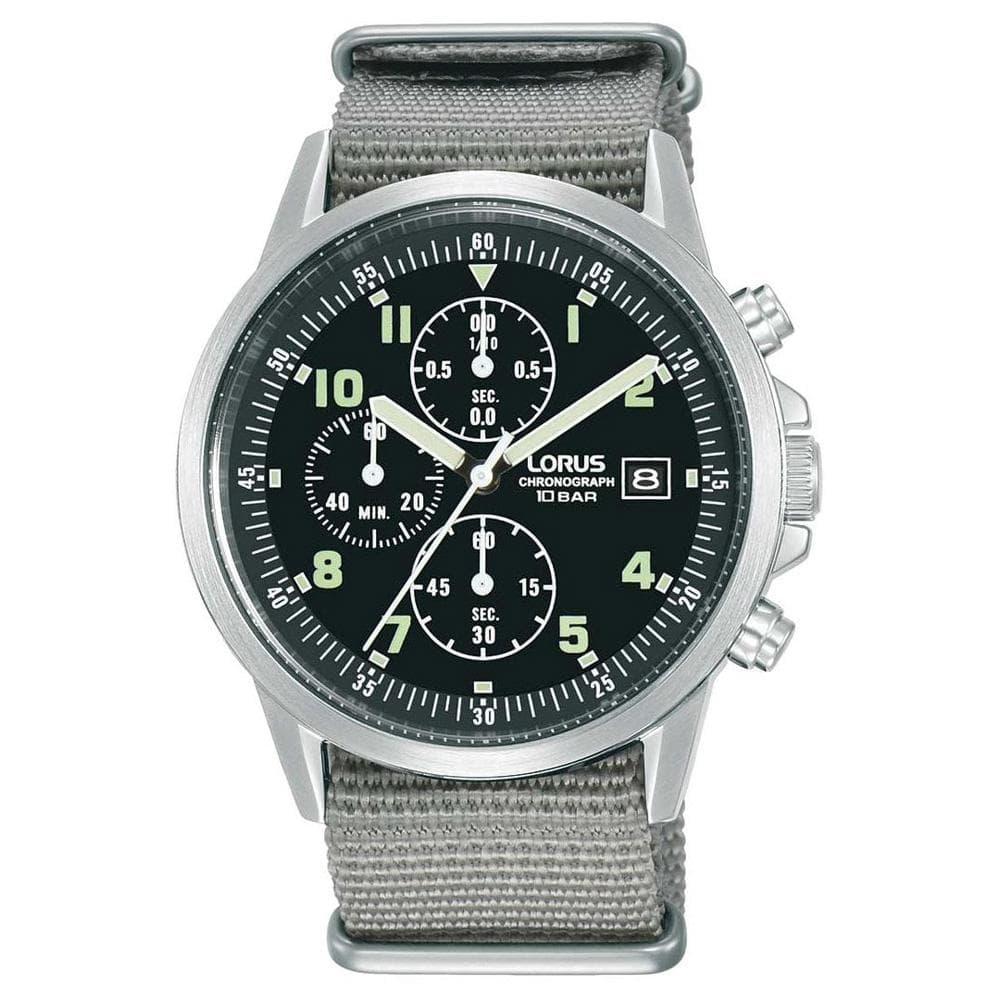 Used Seiko Laurus Military Chronograph Quartz Black Gray Watch