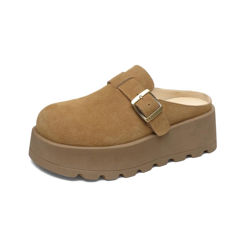 Fashion AIYUQI 2025 New Women's Slippers Thick-soled Mules with Closed Toe for Women Large-size Comfortable Half-slippers Female