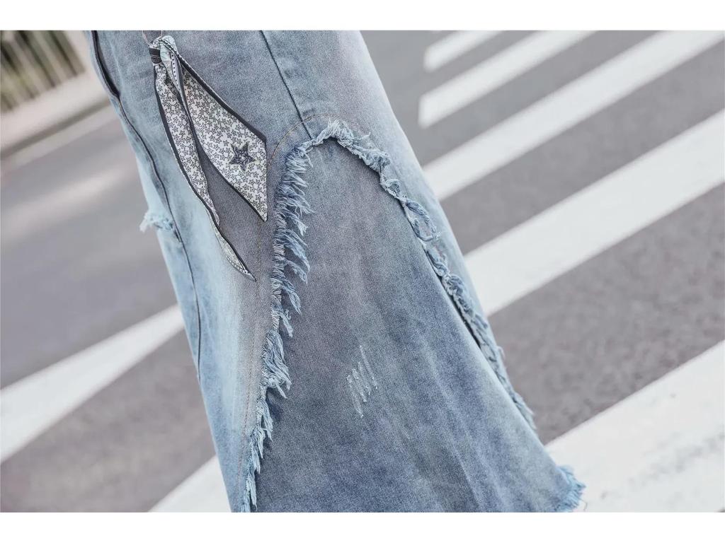 Europäischer & Amerikanischer Übergröße Unregelmäßiger High Waist Denim Midirock - Sommer Casual Bodycon Stil