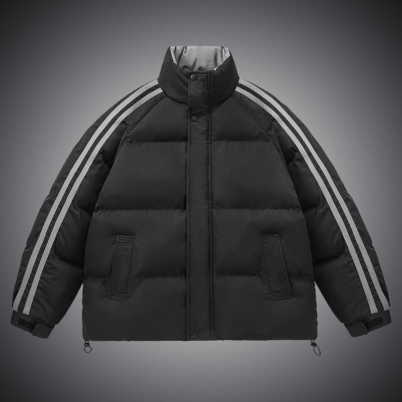 Stand Up Collar Casual Cotton Jacket Men's Winter Thickened Warm Hong Kong Style Waterproof Youth Plus Size Padded Jacket Cotton Jacket