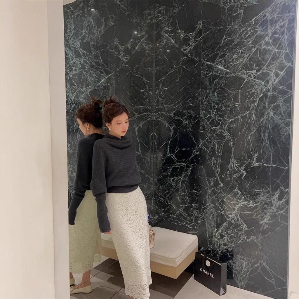 Women's 2025 Winter High-Neck Cowl Sweater: Chic Lazy Style Knitwear