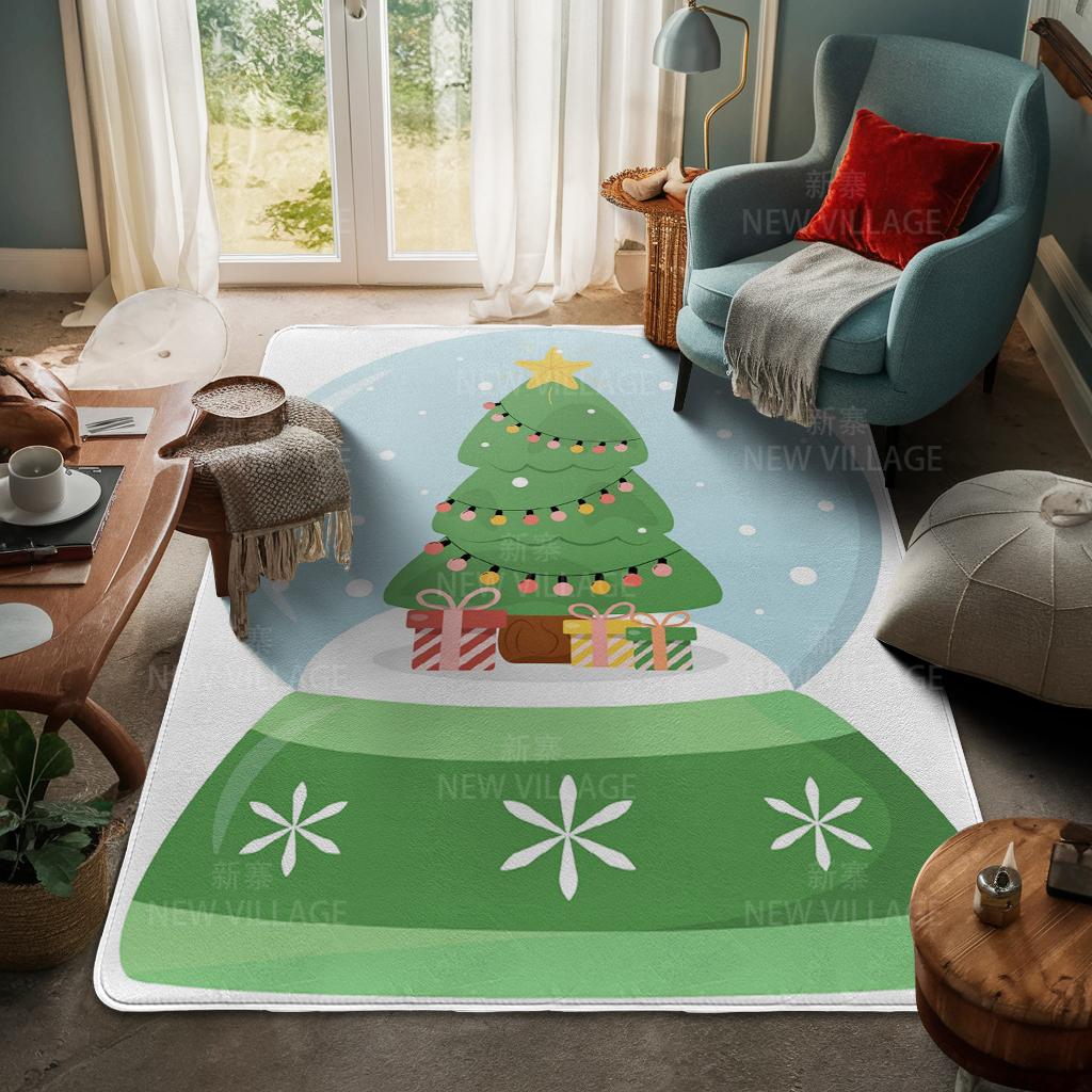 House Entrance Carpet Home Door Mat Living Room Bath Foot Bathroom Non-slip Water Absorption Rugs Bath Merry Christmas Winter