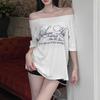 Casual Relax Woman T-shirt Letter 2025 Women Hot New Versatile Street Atmosphere Style Fashionable Chick Summertime Tops