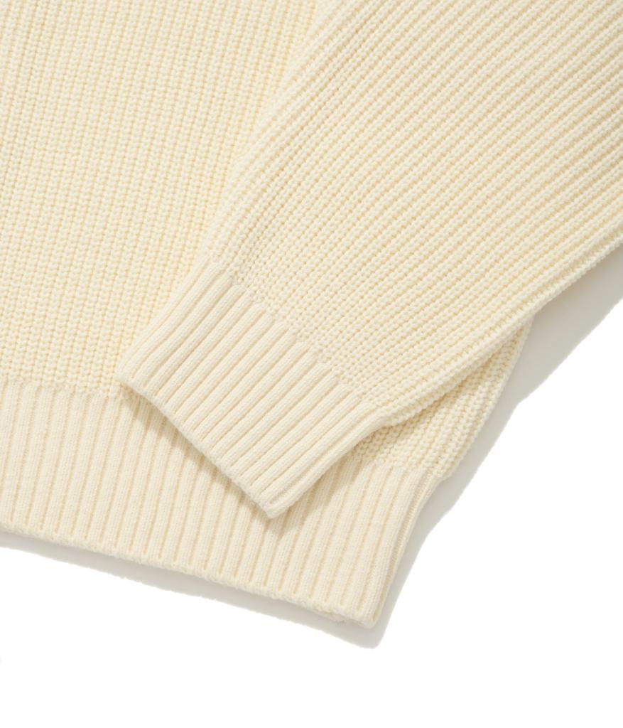 Fallett Oversized Knit Zip-Up Cardigan Ivory