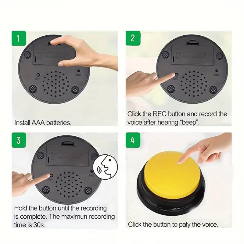 Funny Dog Recordable Pet Toy Travel Talking Pet Starters Dog Speaking Buttons Portable Cute Pet Supplies Communication Dog