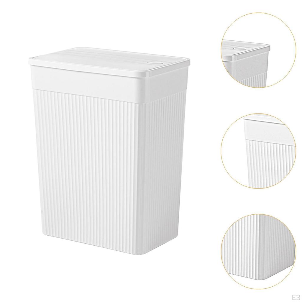 Lid Trash Can for Waste Disposal In Dorm Kitchen Office Indoor Bedroom