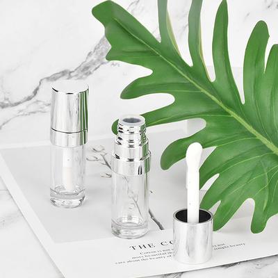 1Pc Electroplating Silver Cap Empty Clear Lip Gloss Tubes 3.5Ml Lip Glaze Tubes Portable Makeup Container Diy Accessories