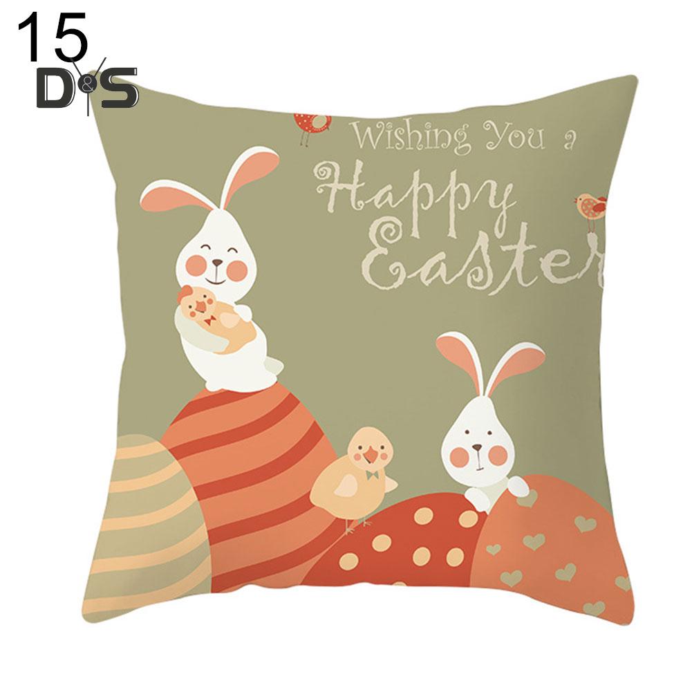 DYS Home Decor Easter Rabbit Bicyle Throw Pillow Cover  Cushion Home Sofa Car Decor