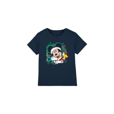 Childrens/Kids Mickey Mouse Wreath Christmas T-Shirt