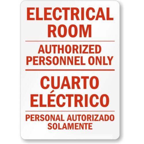 

Bilingual Electrical Room Aluminum Weatherproof SignAluminum 20x30cm（7.8x11.8inch）