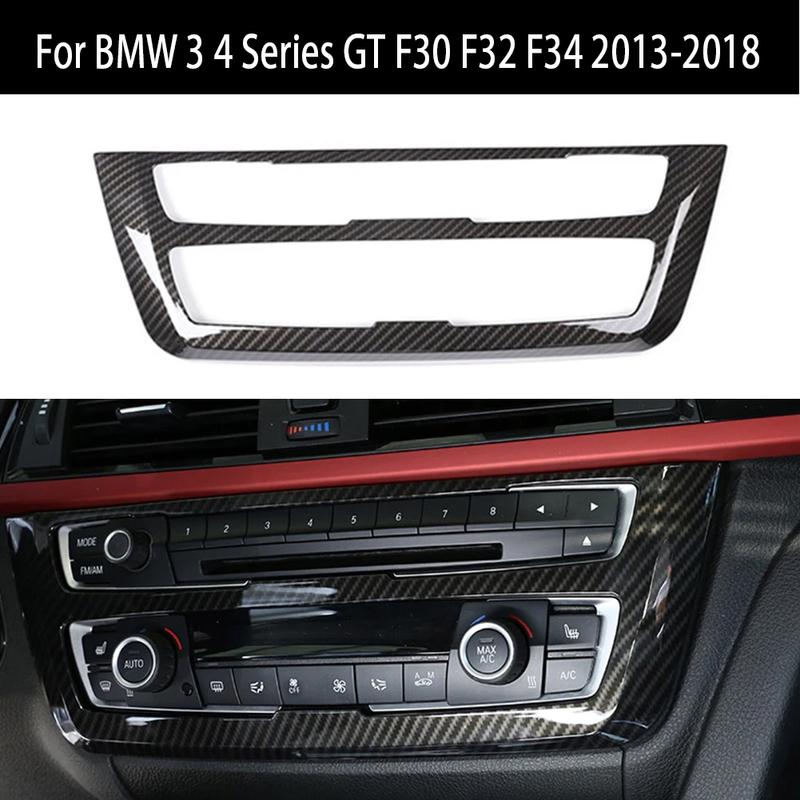 For BMW 3 4 Series GT F30 F32 F34 2013-2018 Car CD Panel Trim Center Console Cover Carbon Fiber Sticker