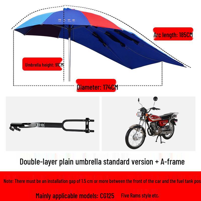Robuster Sonnenschirm für Motorräder, Dreiräder & Tiefeinsteiger