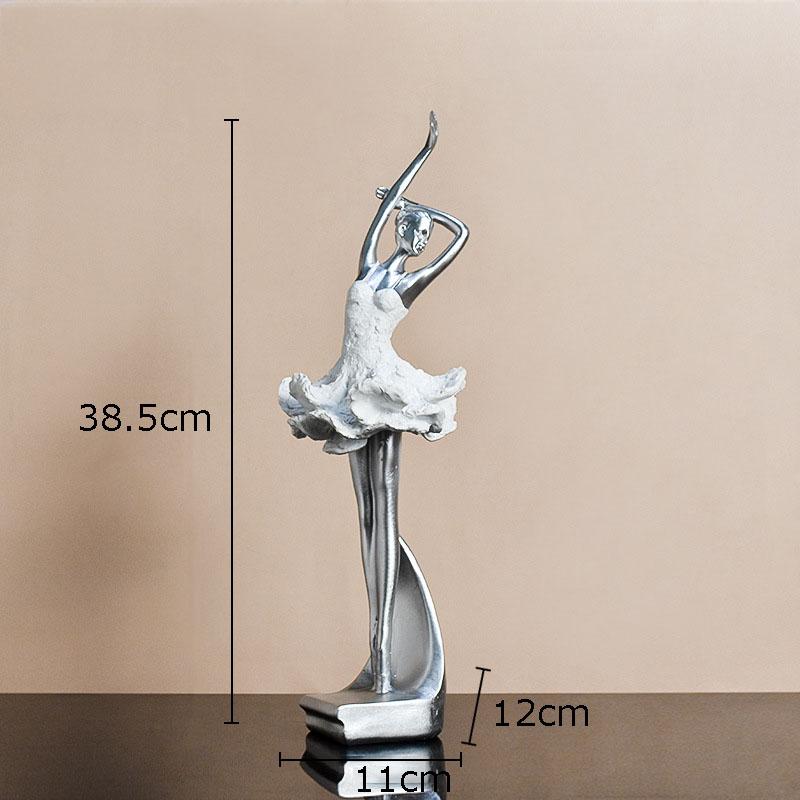 Gold-plating Ballet Dancer Character Statue Desk Decoration Ballerina Artwork Figures Resins Sculpture Room Aesthetic Decor