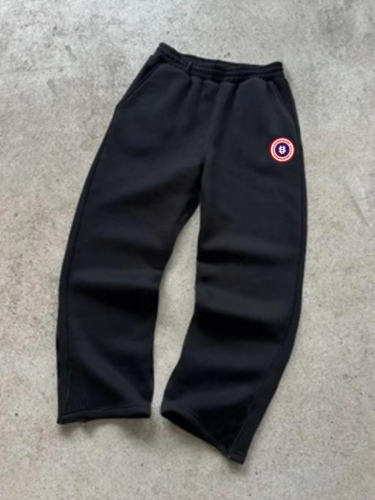 Men's Casual Sports Velvet Zip Hoodie & Wide-Leg Pants Two-Piece Set