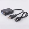 New 1×Black HDMI to VGA Converter With 3.5mm Audio Cable Video Output Adapter PC DVD