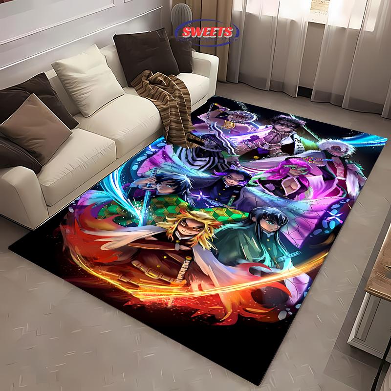 New Arrival ! Customized Demon Slayer Carpet, Demon Slayer Nine Hashira Living Room Bedroom Bed Mat, Non-slip Durable Office Rug