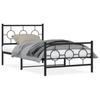 Vidaxl Struttura Letto in Metallo con Testiera e Pediera, Nera, 100X200cm
