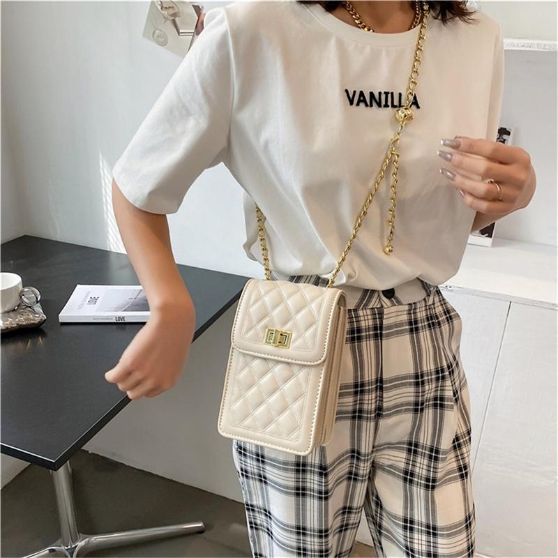 Mobile Phone Bags  Rhombus Chain Shoulder Cross Body Cellphone Sling Bag