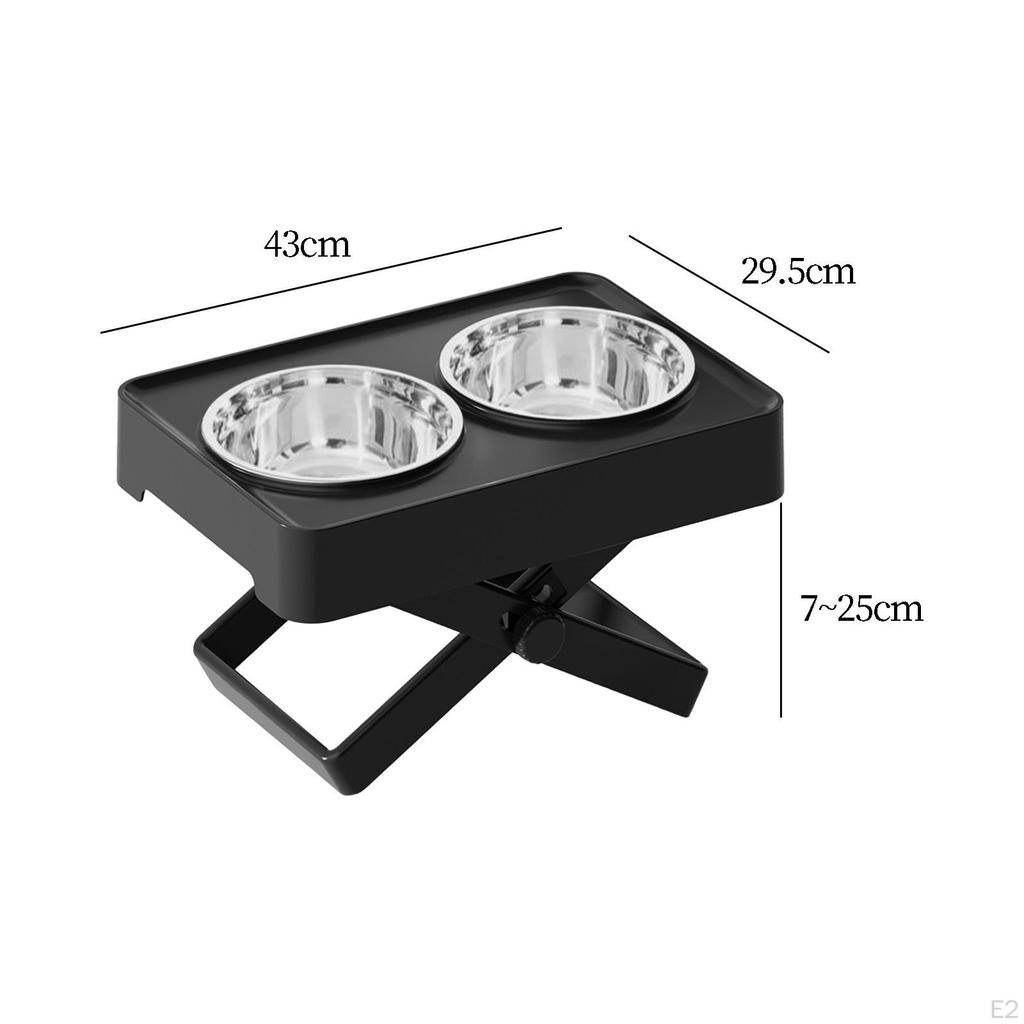 Adjustable Height Pet Feeder with Detachable Double Bowls - Modern Design