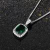 Sparkling Cushion Cut Pendant Necklace Elegant Halo Design Luxury Statement Jewelry for Women