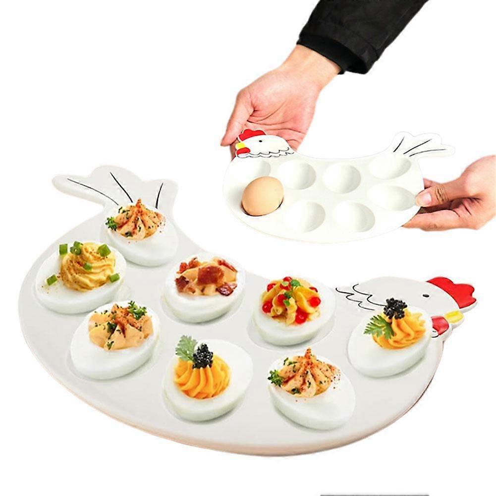 Plat à Œufs Mimosa Forme Coq Plateau à Œufs de Pâques Grande Capacité