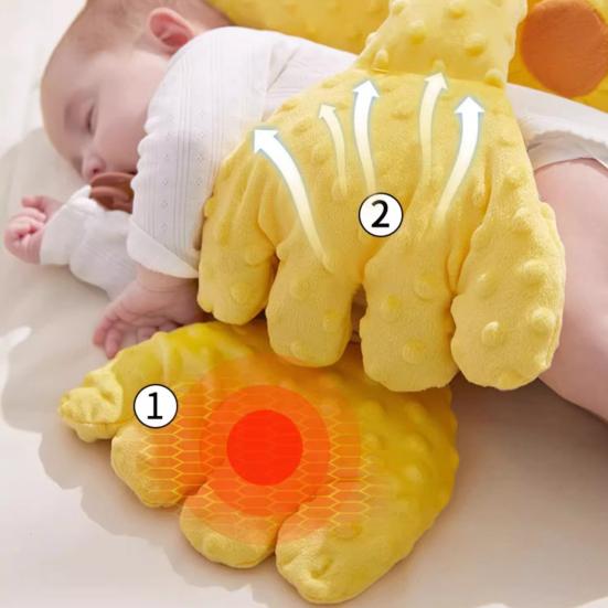 Cuscino per Mano Rilassante per il Sonno del Bambino con Modalità di Accarezzamento Regolabili Cuscino Accarezzante Succhietto Morbido Peluche Compagno di Coccole per Asilo Nido Ora della Nanna Viaggi Uso Ospedaliero