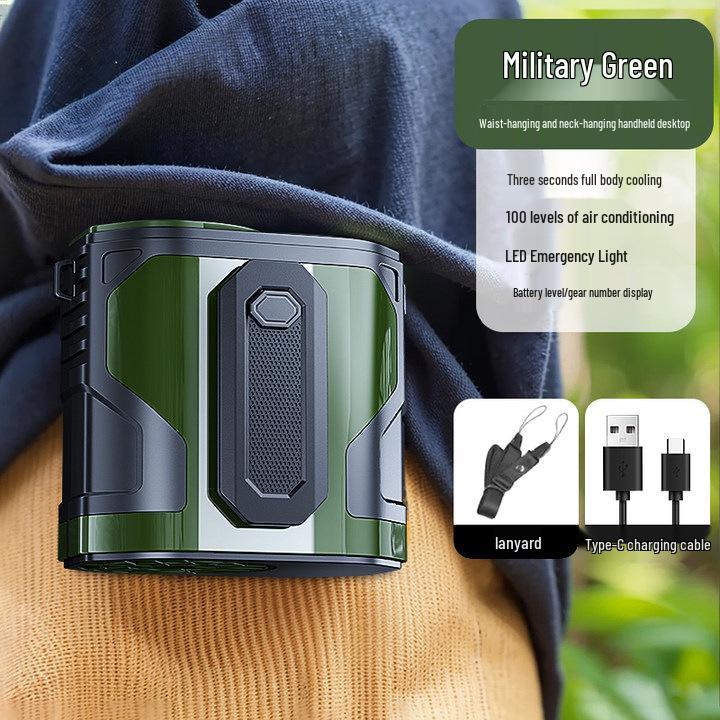 Portable USB Waist-Hanging Fan with Adjustable Speeds