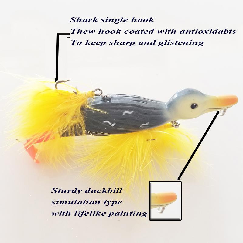 Lutac 123mm 25.7g Künstliche Ente Angelköder für Süßwasser Schwimmende Wasserfischköder
