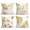 Golden Leaves Cushion Pillowcase Printed Polyester 40/45/50Cm Throw Pillowcover Decorative Sofa Cushion Pillowslip Home Decor