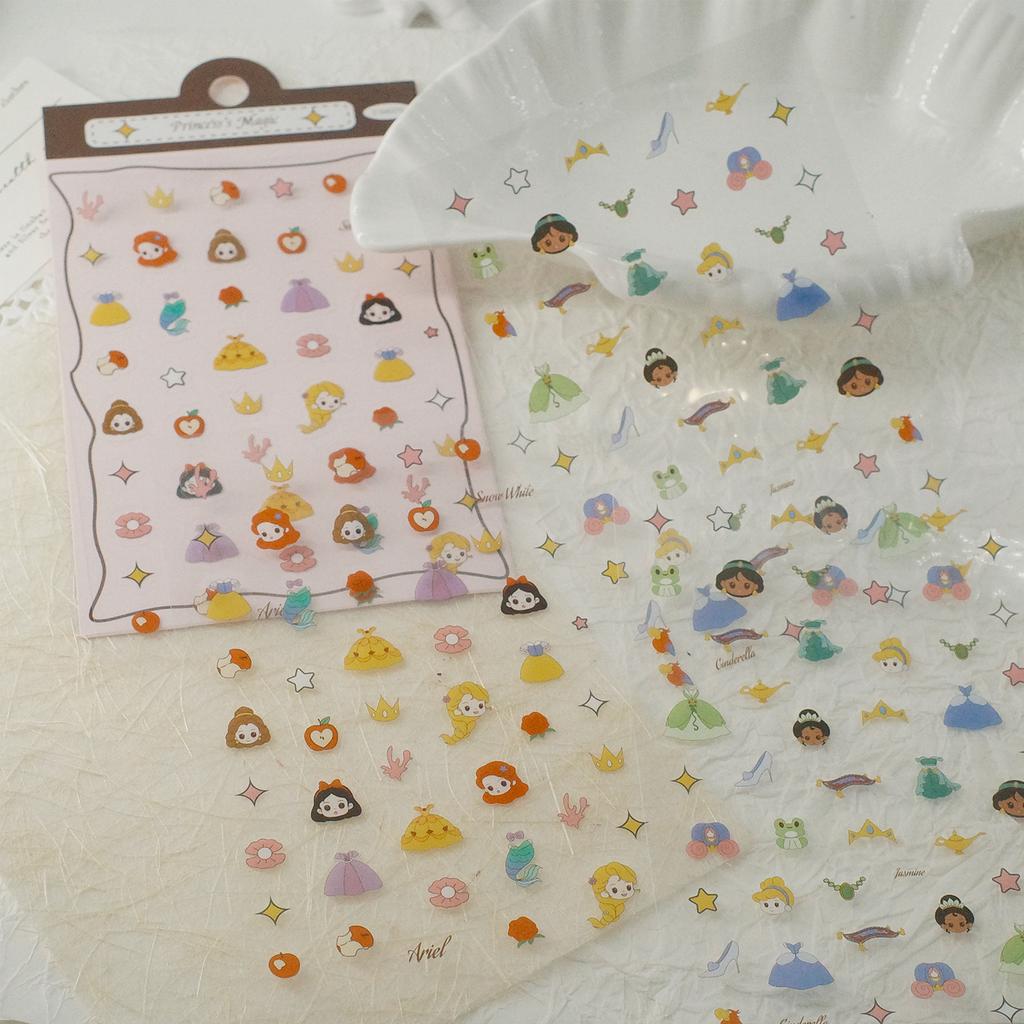 Cute Graffiti Magic Princess Transparent PET Stickers Ins Korean Guben Hand Account DIY Decoration Stickers Creative Stickers