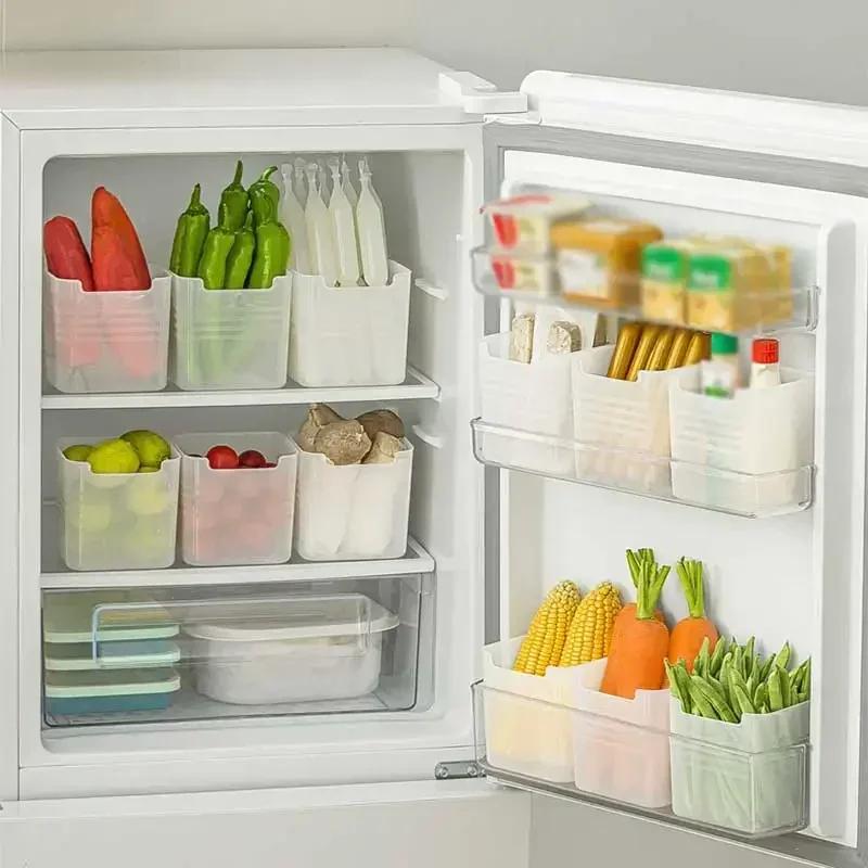 5/1Pcs Refrigerator Organizer Box Fridge Side Door Storage Container Plastic Translucent Kitchen Food Fruit Spice Storage Box