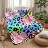 Colorful Animal Print Roses Blanket Personalized Name Flannel Blanket Soft Cozy Plush Throw for Sofa Bed Lightweight Home Decor