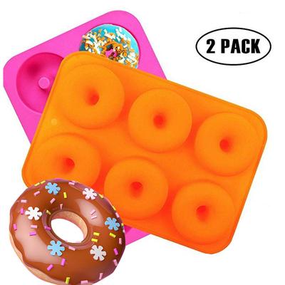 Cavidad de silicona Donut bandeja para hornear antiadherente lavavajillas herramientas de decoración