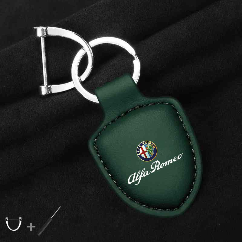 For Alfa Romeo 159 156 147 Mito Giulia Giulietta Tonale Accessoriess Car Shield Leather Keychain Key Ring Pendant Holder Gift