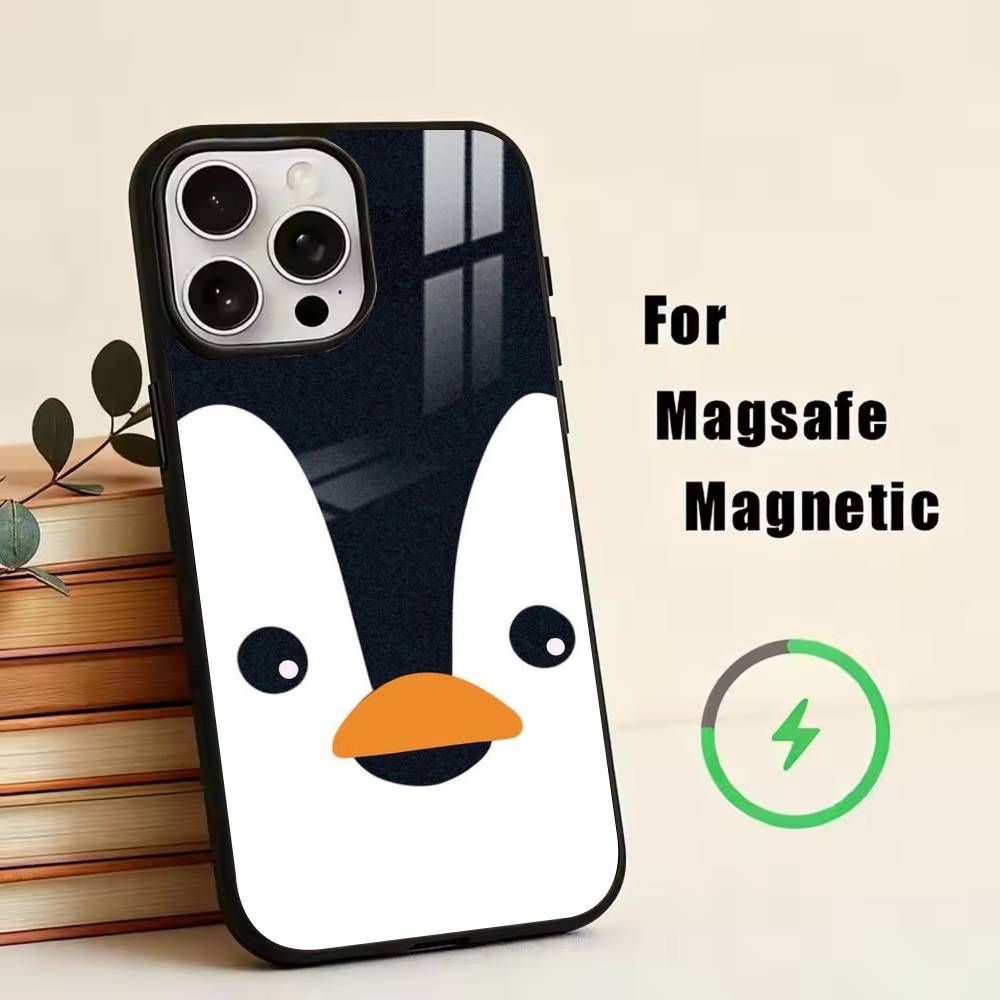 Penguin Kawaii Cute Cartoon  Phone Case For iPhone17,16,15,14,13,12,11 Plus,Pro Magnetic with Magsafe Wireless Charging