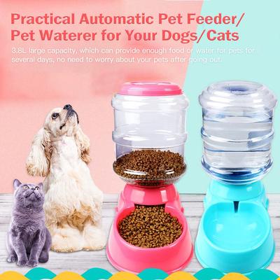 Automatic Pet Water Food Dispenser 3.5L Large Capacity Self-Dispensing Gravity Pet Feeder Waterer