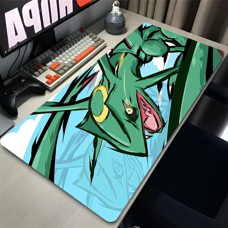 Green Dragon Clouds Mouse Pad XXL PC Japan Anime Rrayquaza Mousepad Laptop Ppokemons Gamer Cabinet Keyboard Rug Cool Desk Mat