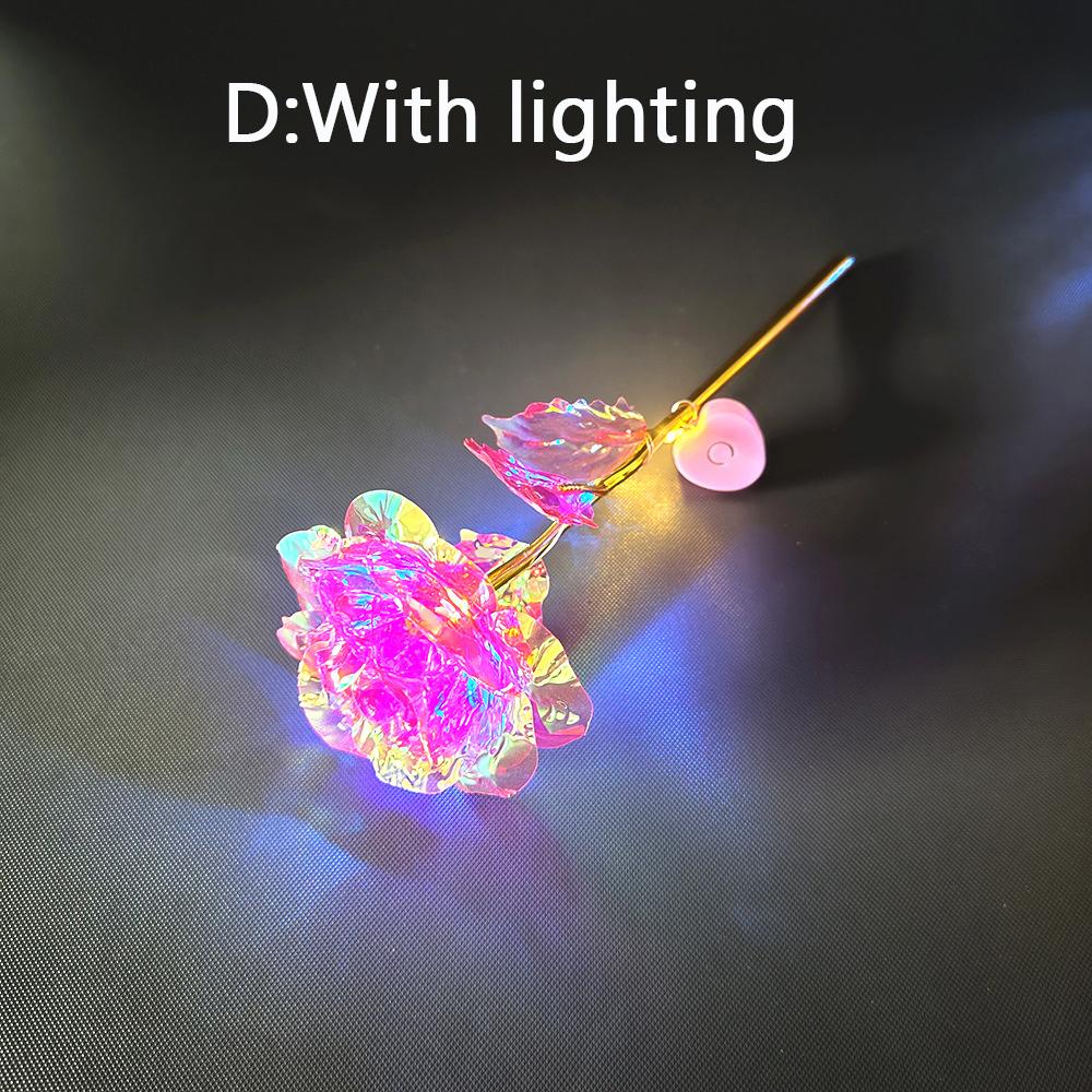 Led Valentine's Day Mother's Day Gift 24K Foil Plated Roses Artifical Flowers Wedding Decor Lover Lighting Roses Creative Gift